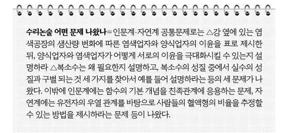 수리논술 어떤 문제 나왔나