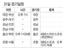 31일 경기일정