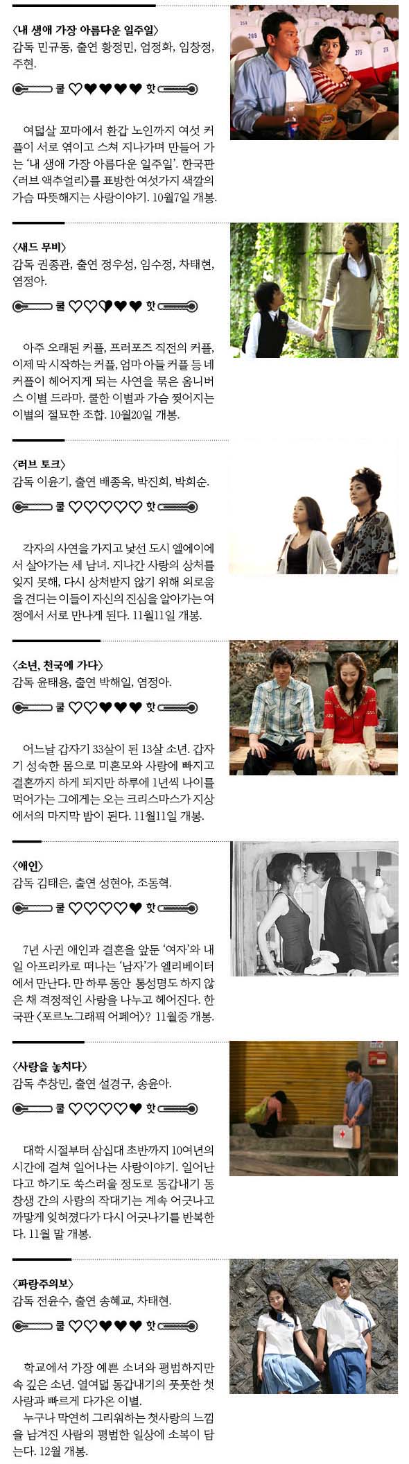 “어떤 사랑을 원하세요” 올가을 멜로 영화들
