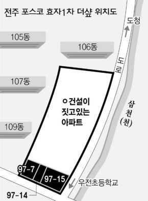 전주 포스코 효자1차 더&#49406; 위치도