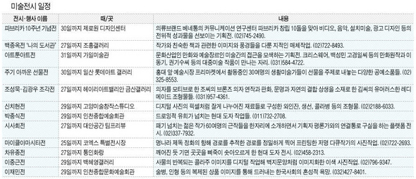 미술전시 일정