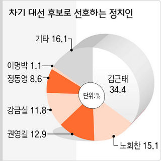 차기 대선 후보로 선호하는 정치인