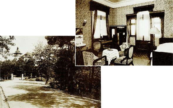 1905년 영국인 제임스 존스톤이 여름별장으로 지은 석조 4층의 존스톤 별장(인천각) 근경과 내부 모습. 만국공원 정상에 있었던 존스톤 별장은 인천상륙작전 때 폭격으로 없어질 때까지 인천의 랜드마크 역할을 했다.