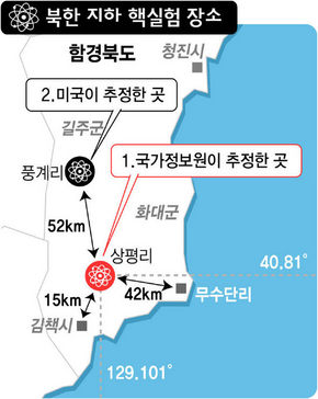 북한 지하 핵실험 장소
