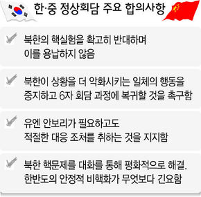 06년 10월 14일 한·중 정상회담 주요 합의사항