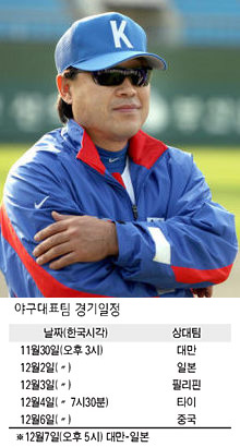 야구대표팀 경기일정