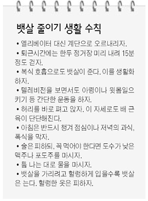 뱃살 줄이기 생활 수칙