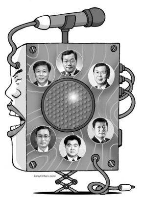 장성지 금호아시아나 전무, 고명호 한솔 부사장, 이순동 삼성 부사장, 노치용 현대 부사장, 권오갑 현대중공업 부사장, 이병우 케이티 전무.(왼쪽 위부터 시계방향)