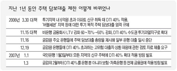 지난 1년 동안 주택 담보대출 제한 어떻게 바뀌었나