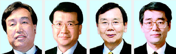 이기태 삼성전자 부회장/성영목 호텔신라 사장/이순동 보좌역 사장/김낙회 제일기획 사장