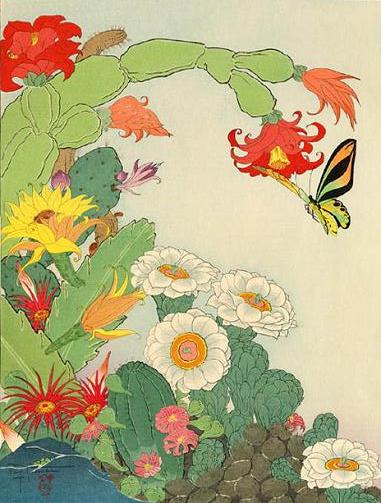 폴 쟈쿨레 <남태평양의 선인장> 다색목판 39.5 x 30cm 1941년 (개인소장)
폴 쟈쿨레 <남태평양의 선인장> 다색목판 39.5 x 30cm 1941년 (개인소장)