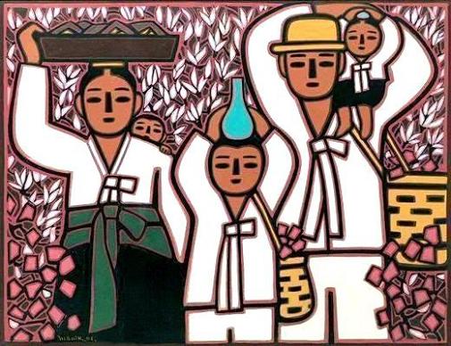 이만익 <가족나들이> 91 x 117cm, 캔버스 위에 유화, 2004년, 이미지 제공 세오갤러리 ⓒ 이만익 이만익 <가족나들이> 91 x 117cm, 캔버스 위에 유화, 2004년, 이미지 제공 세오갤러리 ⓒ 이만익