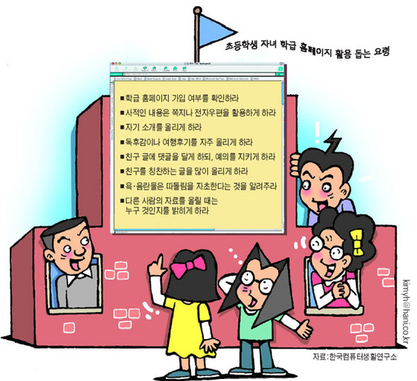 초등학생 자녀 학급 홈페이지 활용 돕는 요령