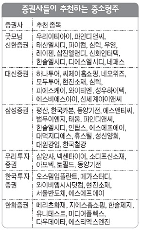 증권사들이 추천하는 중소형주