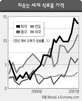 치솟는 세계 식료품 가격