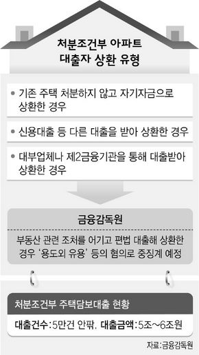 처분조건부 아파트 대출자 상환 유형