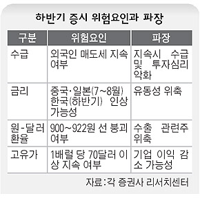 하반기 증시 위험요인과 파장