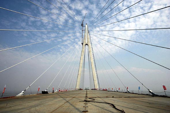 중국 상하이와 저장성 닝보 사이의 36km를 잇는 항주만대교. 닝보/AP 연합