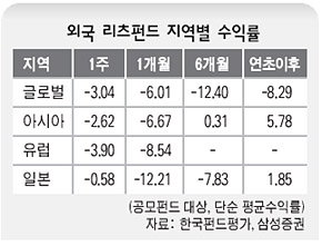 외국 리츠펀드 지역별 수익률