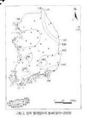 1973~2005년 열파 발생일수