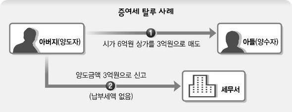증여세 탈루 사례