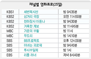 채널별 영화프로