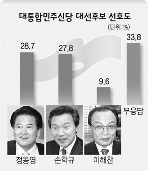 대통합민주신당 대선후보 선호도