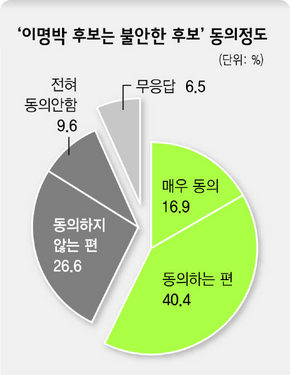 ‘이명박 후보는 불안한 후보’ 동의 정도