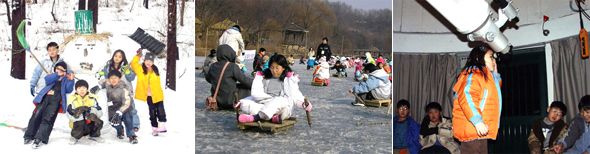 춥다고 긴 겨울방학을 집에서만 보낼 수는 없다. 캠프는 몸과 마음을 성숙시킬 수 있는 좋은 기회다. 겨울방학 캠프에 참가한 아이들이 다양한 활동을 하고 있다. 사진 캠프나라 제공