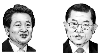 대통합민주신당 정동영 후보 (왼쪽) 창조한국당 문국현 후보 (오른쪽)