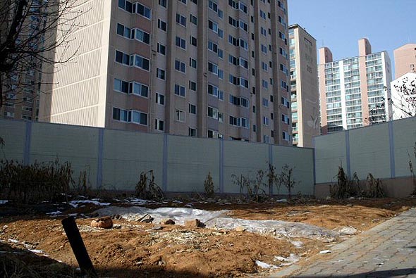 국보 1호 숭례문에 불을 지른 이유로 꼽히는 경기도 일산서구 일산동 채모(70)씨의 땅. 애초 220㎡ 규모였으나 92㎡가 도로로 수용되면서 나머지 땅은 밭으로 사용되고 있다. 연합뉴스