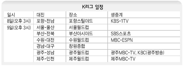 K리그 일정