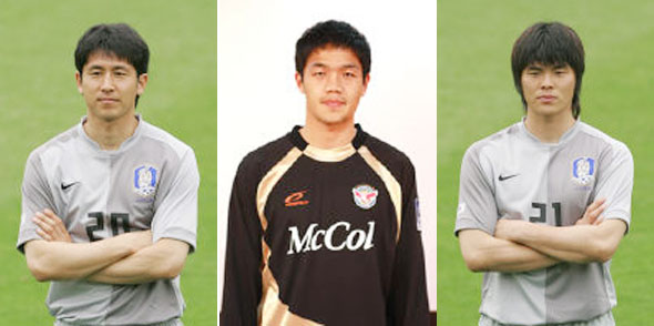 김용대(29·광주 상무), 정성룡(23·포항 스틸러스), 김영광(25·울산 현대) 사진 왼쪽부터.
