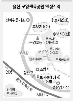 울산 구영체육공원 예정지역