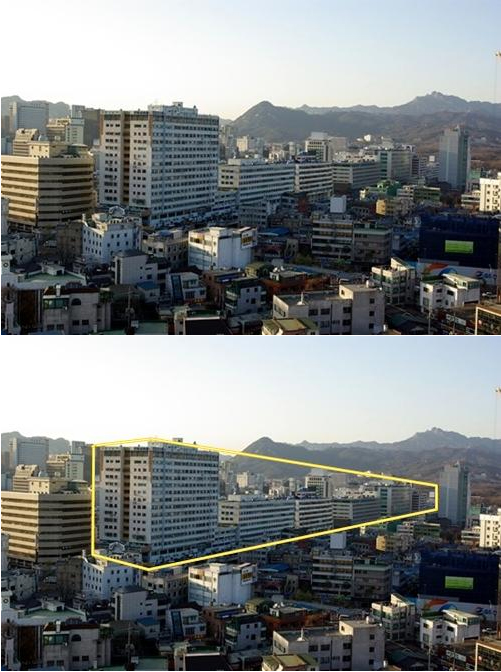 동국대 학생회관에서 내려 본 세운상가 ⓒ 한겨레 블로그 具本氏