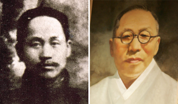단재 신채호 · 백범 김구 (왼쪽부터)