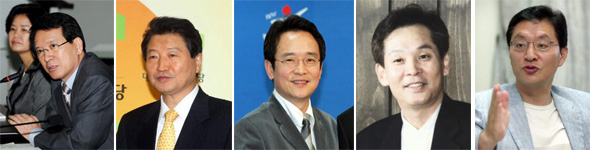 (왼쪽부터) 김형오 전 원내대표, 안상수 원내대표, 남경필 의원, 공성진 의원, 정두언 의원