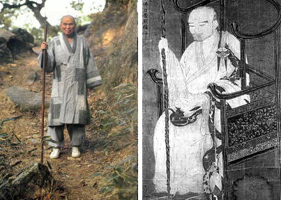 성철 선사(왼쪽)와 보조 지눌 국사(왼쪽).