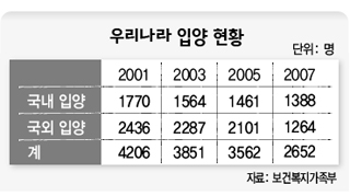 우리나라 입양 현황