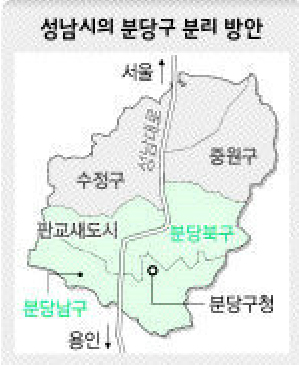 성남시의 분당구 분리 방안 