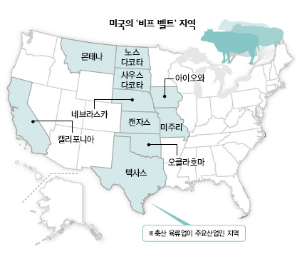 미국의 ‘비프 벨트’ 지역 