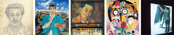 이중섭, 이쾌대, 서동진, 황주리, 김승영 (왼쪽부터 시계 방향으로)