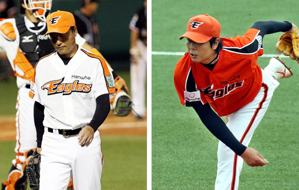 왼쪽부터 송진우(42), 정민철(36).