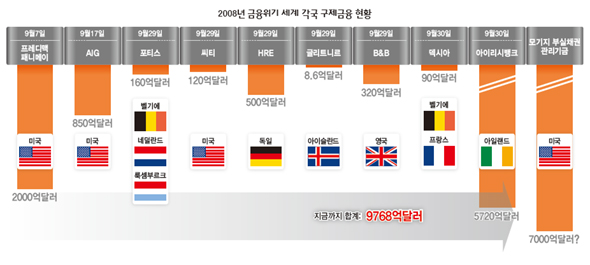 2008년 금융위기 세계 각국 구제금융 현황