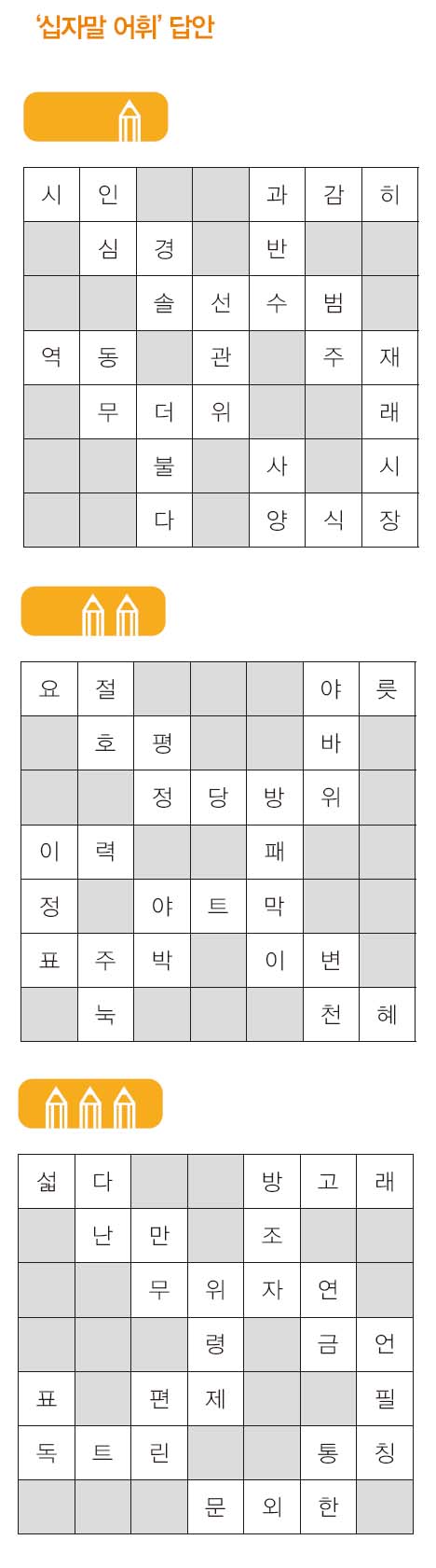 <정답> 위부터 초급-중급-고급