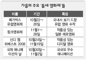 가을의 주요 ‘틈새 영화제’들