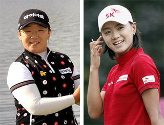 신지애(20·하이마트·사진 왼쪽), 최나연(21·SK텔레콤·오른쪽).