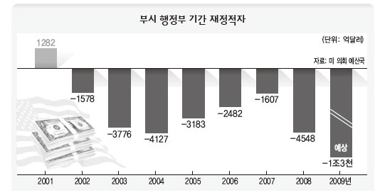 부시 행정부 기간 재정적자