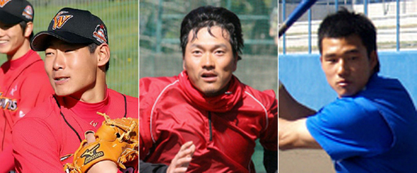 왼쪽부터 박현준, 채종범, 김상수