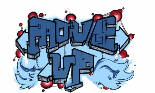 Move up 로고. Move up은 청소년으로 구성된 댄스 팀으로 트로트, 랩 등을 가리지 않고 무대에 오른다. ⓒ Move up 싸이월드클럽